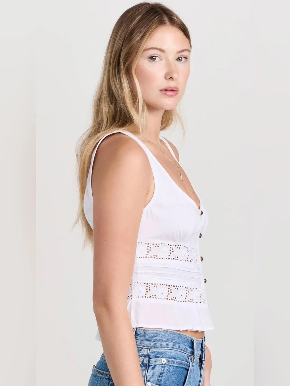 Free People Kianna Lace Tank Top